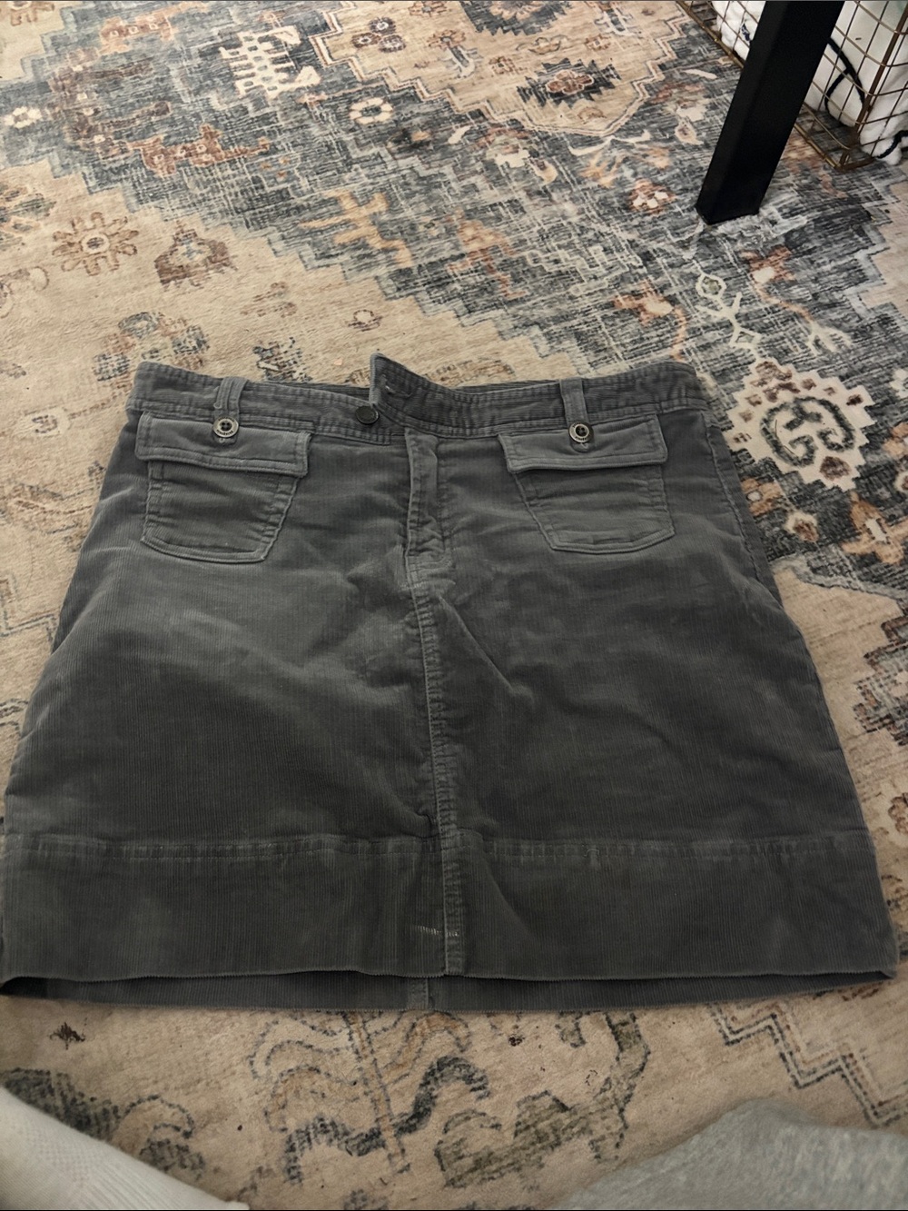 Patagonia Charcoal Gray Corduroy Mini Skirt